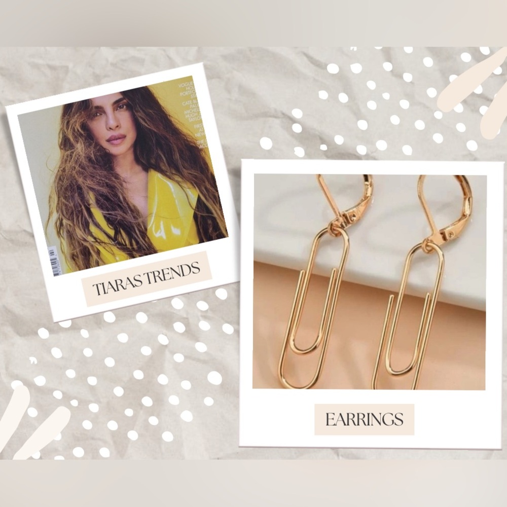 Paperclip Gold Drop Earrings